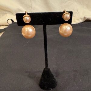 Christian Dior Classic Tribales pink blush Faux Pearl Earrings